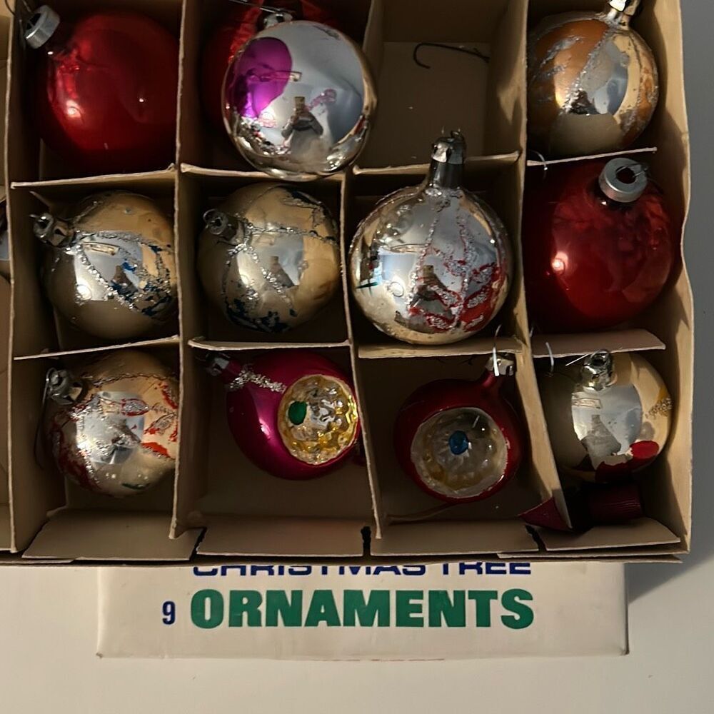 Shiny Bright Mercury Glass Christmas Bulb Ornaments
